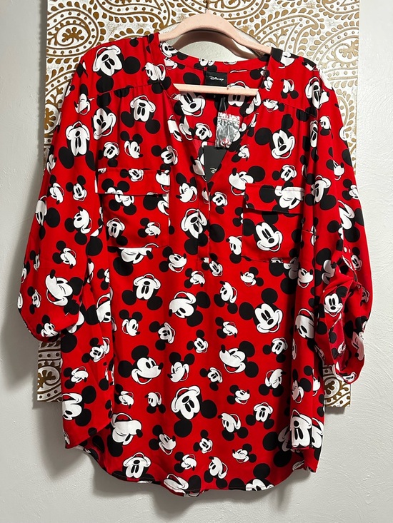 torrid Tops - Torrid Disney Women's Red Mickey Mouse Print Blouse